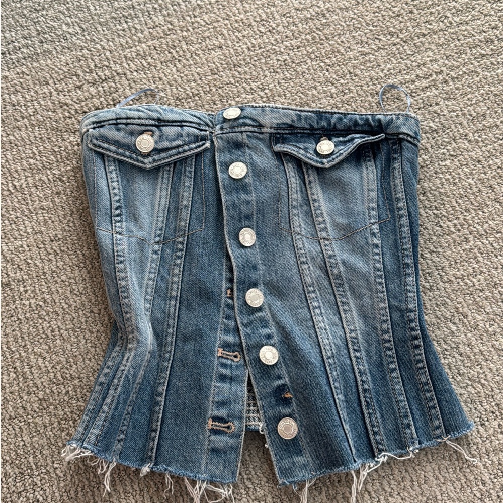 Zara Denim Corset Top